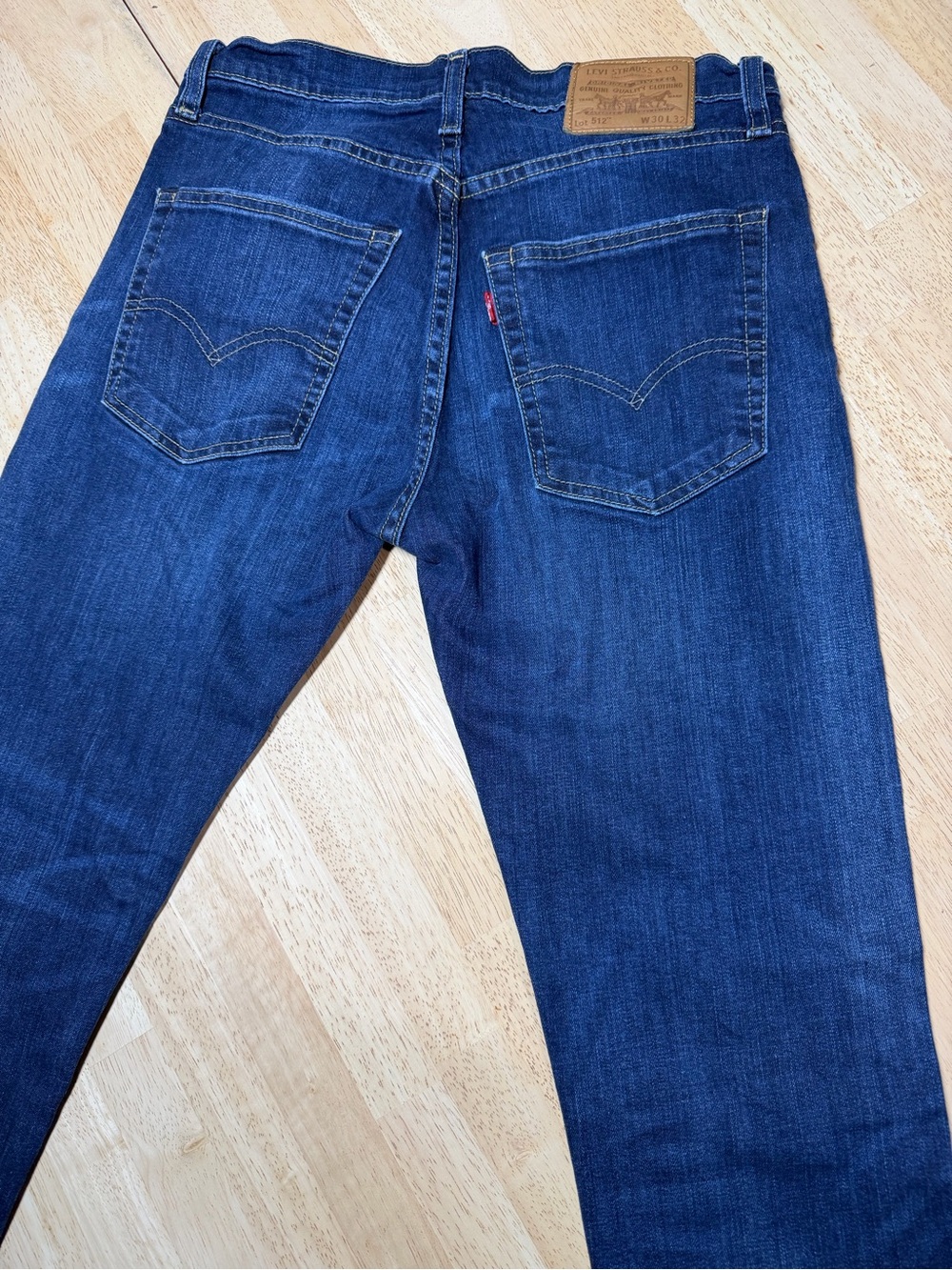 Levi’s 512 Big E Premium Slim Taper Jeans Mens 30x32 Dark Wash Stretch Denim